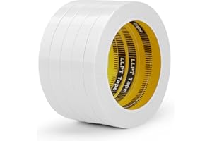 LLPT Double Sided Tape 1/2" x 50 Ft Each 5 Pack Sticky Adhesive Transparent Ultra Thin Tear by Hand for DIY Crafts Scrapbooki