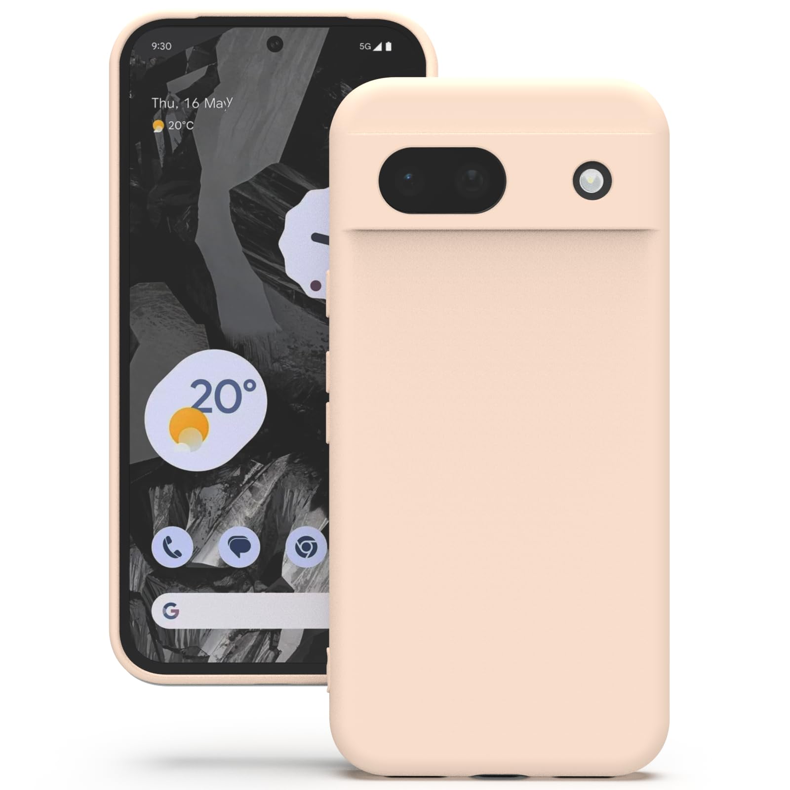 YATWIN Silicone Case for Google Pixel 8A, Soft-Touch, Shockproof, DustProof, Antiskid Full Body Armour Phone Cover for Google Pixel 8A 5G - Light Pink โ image 1