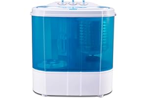 Spurgehom Portable Washing Machine, 15 lbs Capacity Washer and Dryer, 2 In 1 Mini Compact Twin Tub Washer and Dryer Dombo for RV Camping, Apartment, Dormitory, Home, Washing Machine for Tenants，Blue