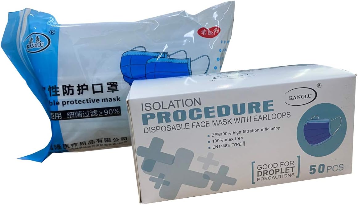 50 pcs Disposable Face Cover - 3 Layer Protective Filter and Remove Pollens, Catkins, bacterial Particles from Nasal Cavity or Mouth - Sanitary Face Shields