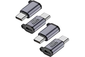 AreMe Micro USB 2.0 to USB C Adapter (4 Pack), Micro USB Female to USB Type C Male Converter Connector Support Charge Data Sync for Galaxy Type-C Phones, Tablets and More (Grey)