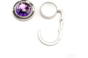 1 PCS Foldable Purse Hook for Table, Folding Handbag Hanger for Office Bedroom Travel, Alloy Crystal Rhinestone Portable Deli