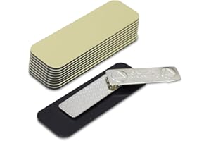 ALL QUALITY Name Tag/Badge Blanks - 10 Pack - Brushed Gold 1" X 3", Round Corners, Magnetic Backing