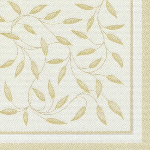 PAPSTAR, Royal Collection #11651 Napkins 1/4 Fold 40 cm x 40 cm Champagne New Mediterranean Beige Pack of 50