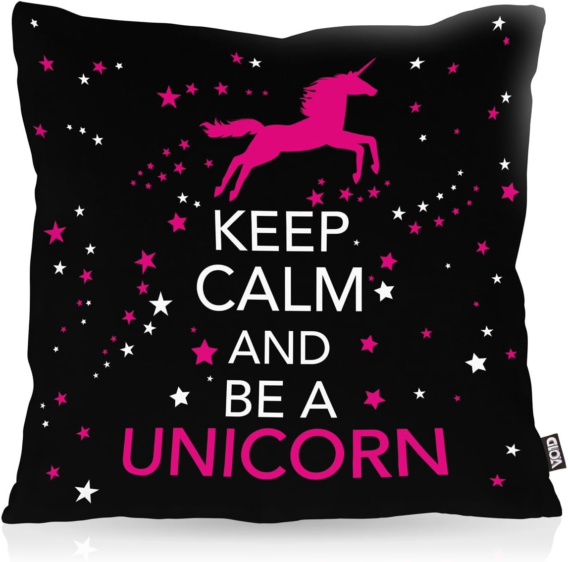 VOID Keep Calm and be a Unicorn cushion with pattern cushion cover outdoor indoor. Kissen Größe:80 x 80 cm