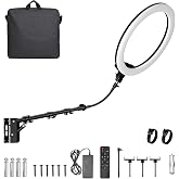 EMART 21&rsquo;&rsquo; Ring Light Wall Mount with Phone Holder&amp;Rotatable Boom Arm | Overhead Light Stand with Remote Control for Photography Lighting Studio, Live Streaming, Salon, Barber Light, Beauty Tattoo
