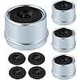MDEOOSKY 4PCS 1.98” Trailer Bearing Dust Cap Cup, Bearing Dust Caps & Wheel Covers with Rubber Grease Plugs Compatible with 2