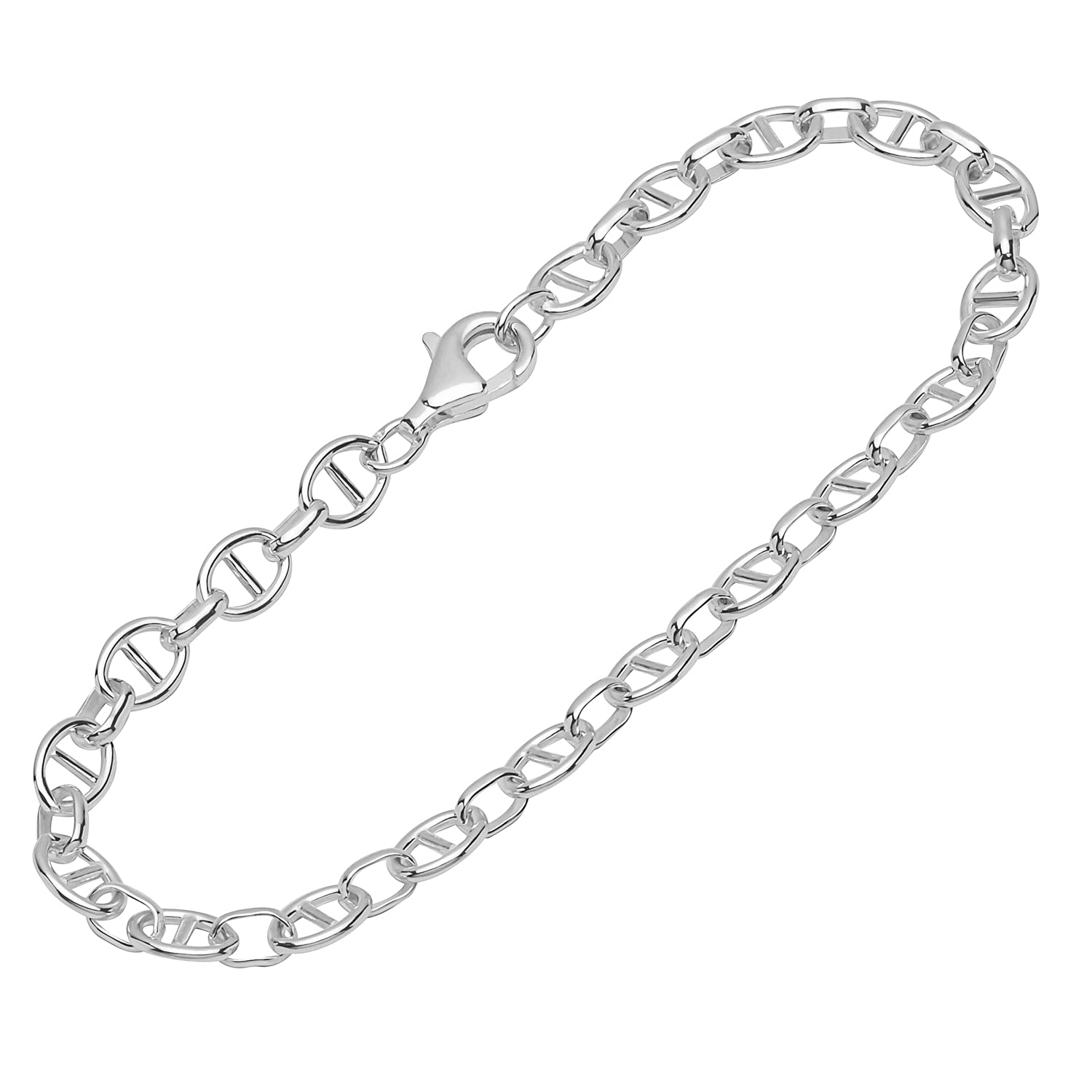 NKlaus bracelet 925 Sterling Silver 19cm bar anchor chain unisex bracelet chain exquisite 12362