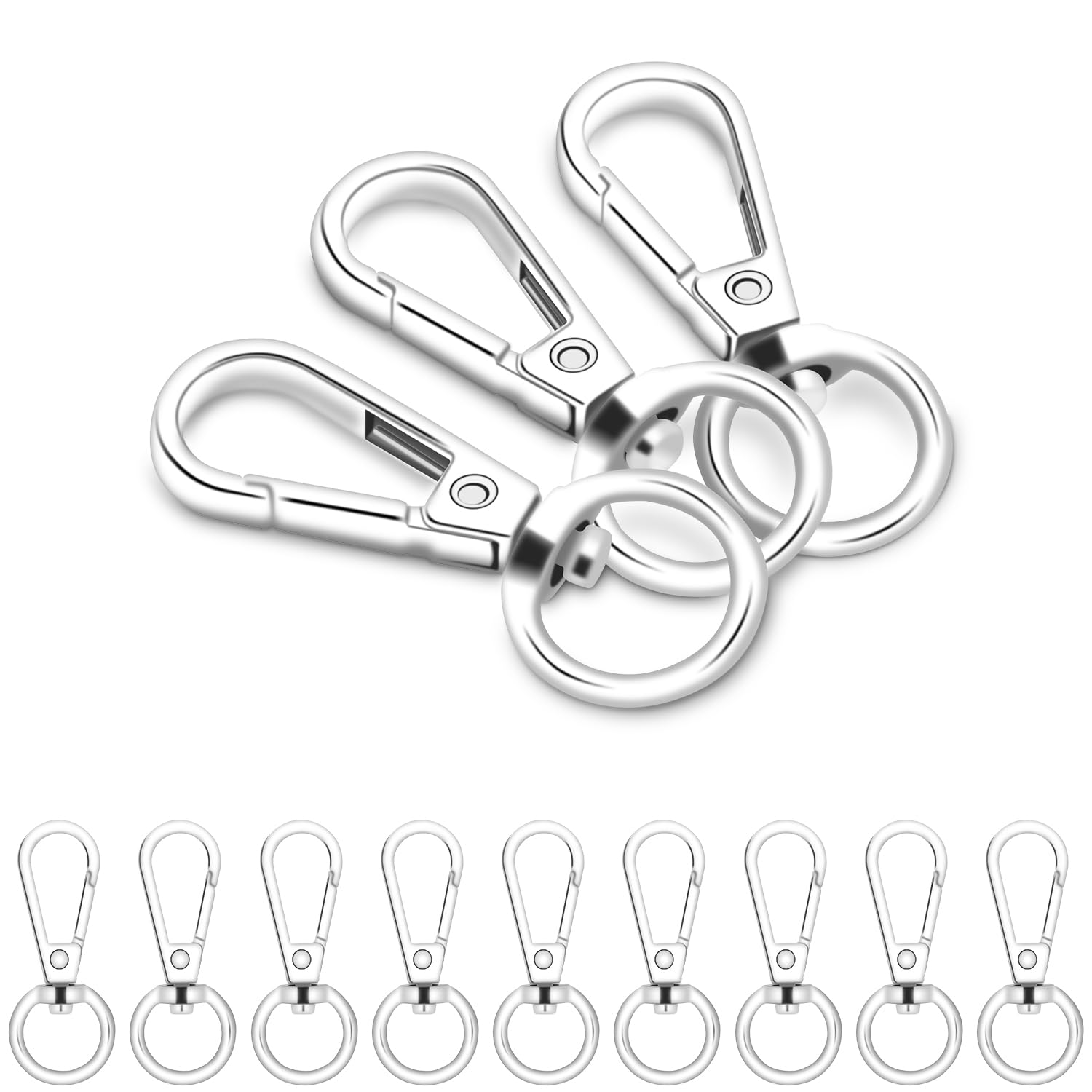 Photo 1 of 1/2 Inch Lobster Clasp Swivel Hook for Keychain, 12Pack Metal Swivel Lobster Hook Clasps Purse Strap Hardware Making Bag Swivel Snap Hook Clip Lanyard Key Chain Clasp Silver
