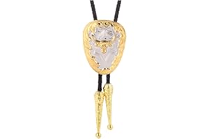 HUABOLA CALYN Bolo Tie for Men- Native American Western Cowboy Golden Longhorn Bull Flying Eagle Bolo tie