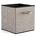 EZOWare 4 Pack Fabric Foldable Cubes Bin Organizer Container with Handles (10.5 x 10.5 x 11 inch) for Drawer, Nursery, Closet, Office, Home - Gray