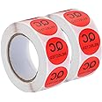 MECCANIXITY Inventory QC Rejected Stickers Labels 25mm/1" Red for Inventory Warehouse Stock, 2 Roll 1000 Piece