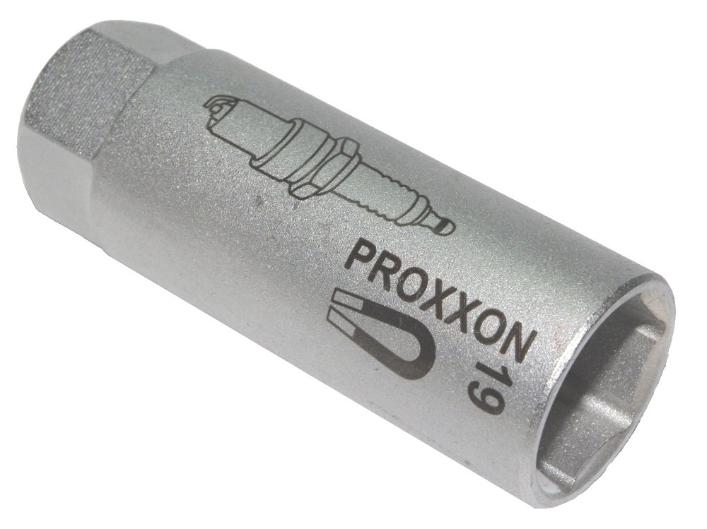 Proxxon 23395 Spark Plug Socket with Magnet 19 mm, Drive 12.5 mm (1/2).