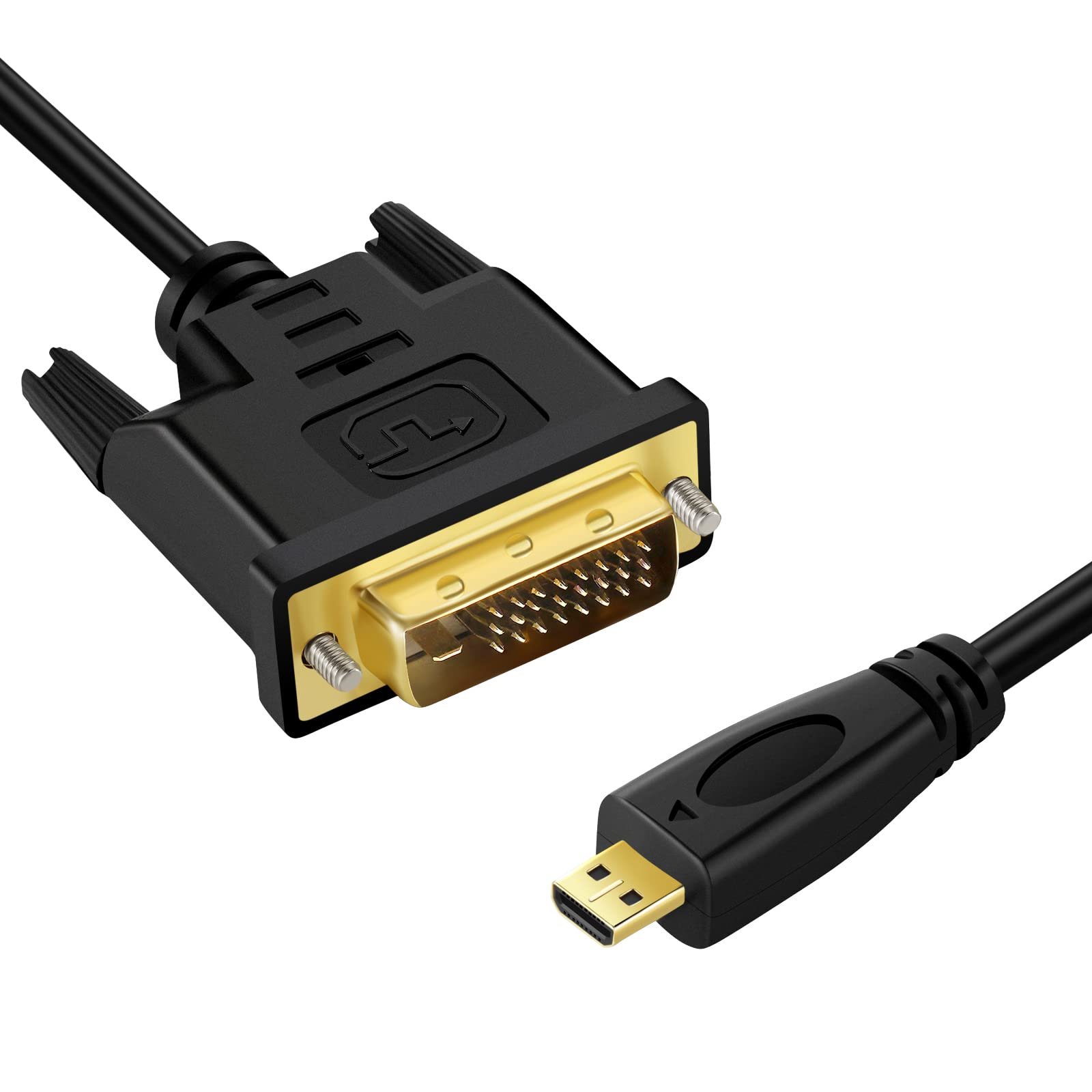 Twozoh Micro HDMI to DVI Cable, Micro HDMI 1.4 to DVI 24+1 Pin Male to Male Cable Support 1080P Full HD (1M)