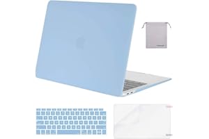 MOSISO Compatible with MacBook Air 13 inch Case 2022, 2021-2018 Release A2337 M1 A2179 A1932 Retina Display Touch ID, Plastic Hard Shell&Keyboard Cover&Screen Protector&Storage Bag, Airy Blue