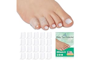 Pinky Toe Protector, (20pcs) Gel Toe Caps, Open Toe Sleeves, Breathable Toe Cushions for Blisters, Corns, Hammer Toes, Toenai