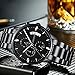 KASHIDUN Men's Watches Luxury Sports Casual Quartz Wristwatches Waterproof Chronograph Calendar Date Stainless Steel Band Black Color 839-QHYDgd