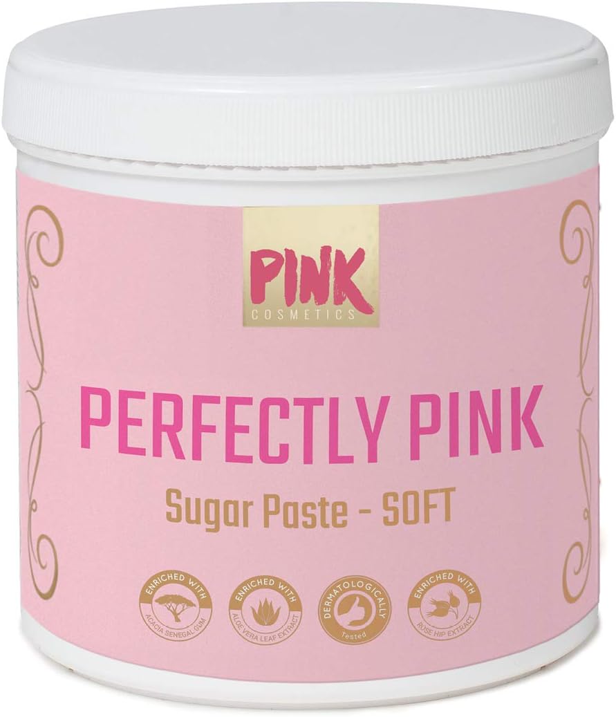 Perfectly Pink Sugar Paste Soft (1000 g) – Ideal for Large Areas – Suitable for Hand and Strips Technique – Colour: Pink
