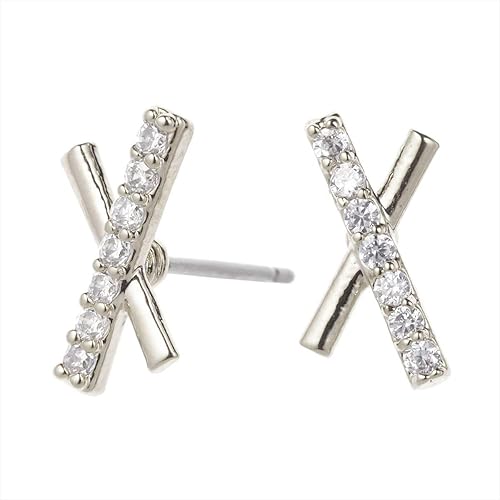 Amazon Co Jp アクセサリーショップピエナ チタン製ポスト エックス クロス ニッケルフリー キスマーク X 金属アレルギー対応 安心 スタッド キラキラ ピアス レディース シルバー ドラッグストア