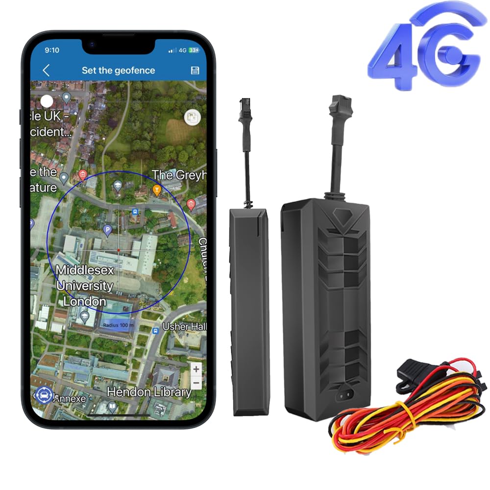 Winnes GPS Tracker 4G Unlimited Tracking Range Real-time Positioning, Record History Route, Ignition Alerts,9V-95V Self-Install Vehicle tracker for Van, Motorcycle, Caravan, Motorhome, Tractor, Car