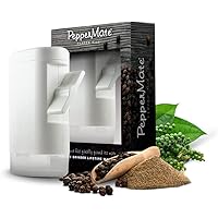 PepperMate Traditional Pepper Mill 723 - Turnkey High Volume Salt and Gourmet Peppercorn Grinder (White)