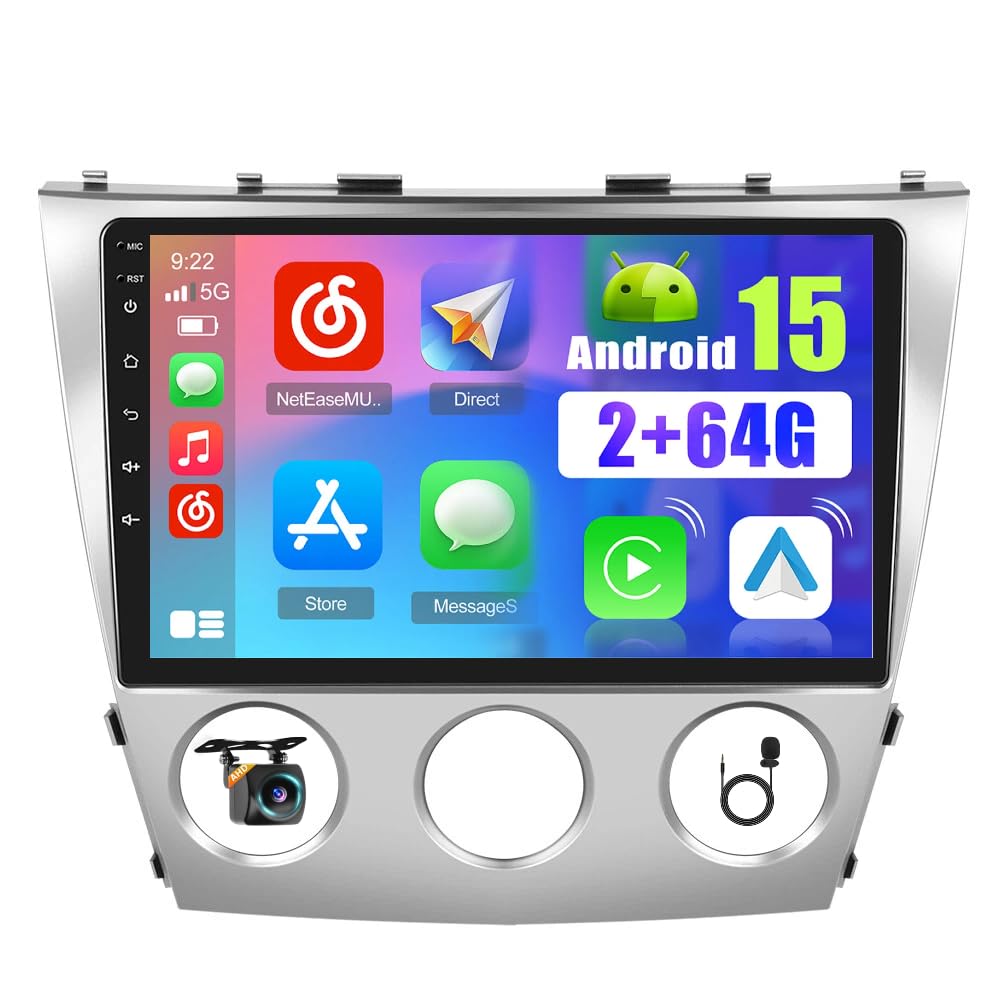 Photo 1 of 2+64G for Toyota Camry 2006 2007 2008 2009 2010 2011 Android 15 Car Stereo Wireless Apple Carplay, 10 Inch Touchscreen Car Radio GPS Navigation WiFi EQ Backup Camera