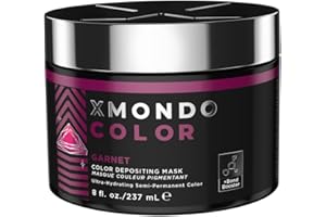 XMONDO Color Garnet Depositing Mask & Semi-Permanent Burgundy Hair Dye | Infused with Bond Booster Technology & Hyaluronic Acid for Nourishment, Revitalization & Repair, Vegan Formula, 8 Fl Oz 1-Pack