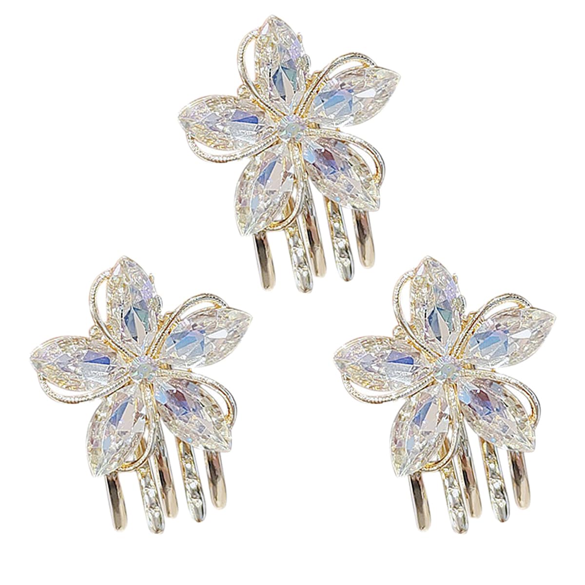 FOMIYES Fomiyes 3Pcs Mini Flower Claw Clips Small Hair Clasp Alloy Accessories for Women Decorative Hair Claw Clips for Daily Wear and Special Occasions