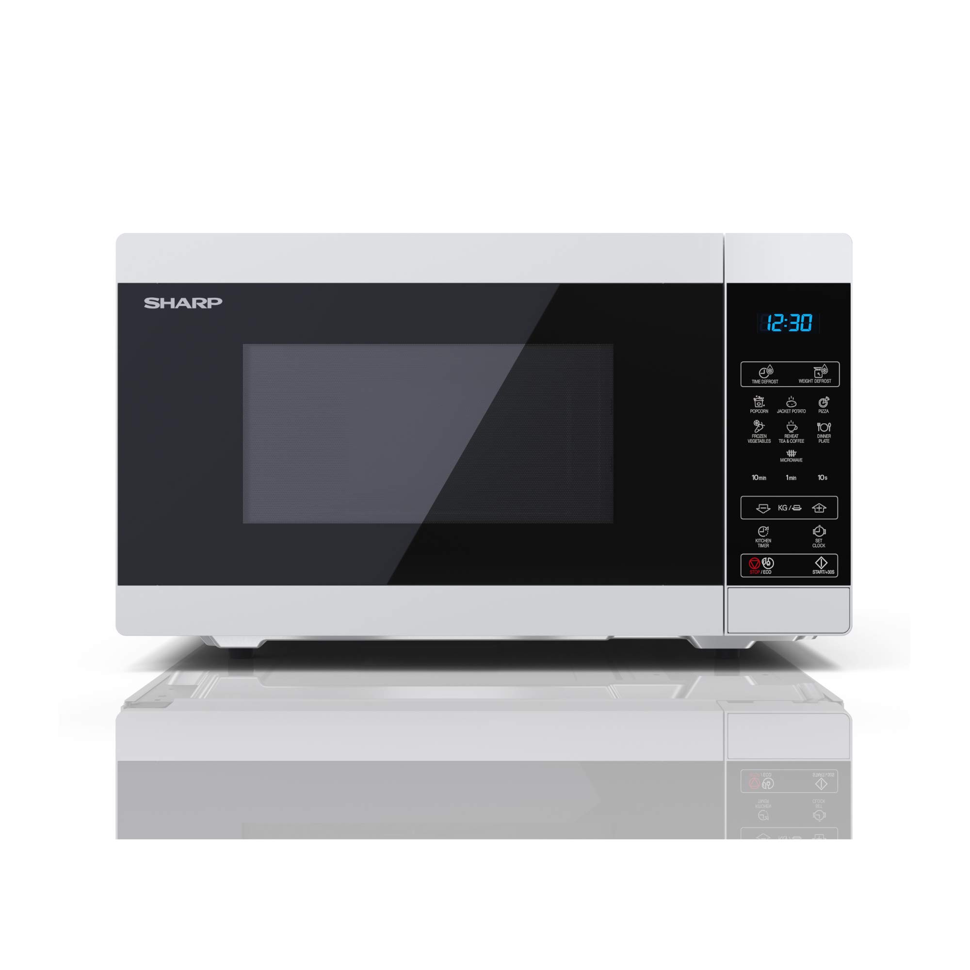 SHARP YC-MS252AU-W 25 Litre 900W Digital Microwave, 11 power levels, ECO Mode, defrost function, LED cavity light - White