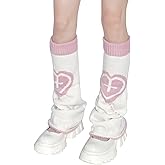 WODECASA Girls Kawaii Leg Warmers Knitted Flared Leg Sleeves Goth Crochet Baggy Cuff Ankle Heap Socks