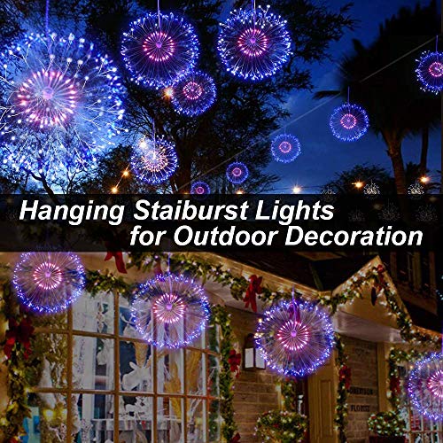 Inshere 120 LED Copper Wire Firework Lights Starburst Light with Remote,8 Modes String Fairy Lights Waterproof,Decorative Hanging Lights for Christmas, Home, Indoor Outdoor (2 Pack) (Multicolor)