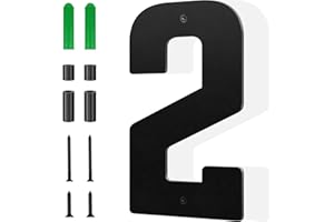 SPNO1-MS 4 Inch Floating Aluminum House Numbers, House Address Numbers Letters for Outside, Modern Metal Black Address Number Letters for Door Home Office Apartment Garden (2)