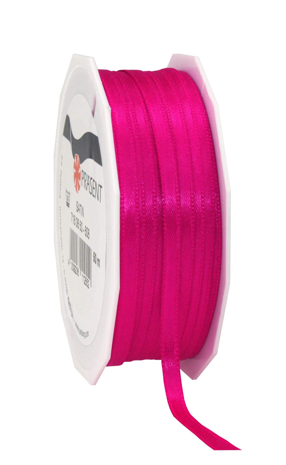 C.E. Pattberg SATIN magenta gift ribbon, 55 yards for Wrapping Gifts, 0.24 inches width, Ribbon for Decorating & Crafting, Decorative Ribbon for Gifts, for every occasion