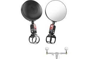 STIO Scooter Rear-view Mirror Compatible with Ninebot by Segway All KickScooters MAX G30 G2 G3 ZT3 Pro GT3 F3 E3(Except Air T15), Adjustable Wide-Angle Vision Rearview Mirrors Original Accessories 2-Pack