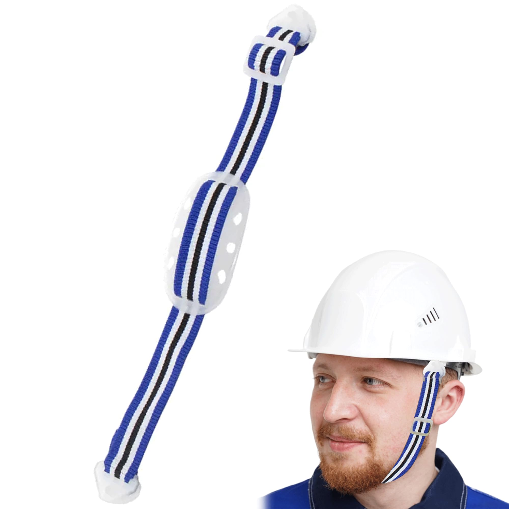 Universal Chin Strap Detachable Elastic Chin Strap for Hard Hat Head Protection - White