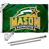 George Mason Patriots Flag with Pole and Bracket Holder University Set