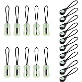 20 Pcs Self Luminous Zipper Pulls, Zipper Puller Head Glow in The Dark AntiLost for Outdoor Mountaineering Camping for for Backpacks, Jackets, Luggage, Handbags