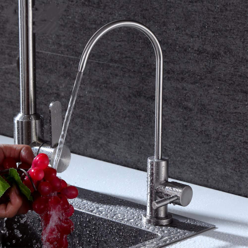 Hapyly Kitchen Water Filter Faucet Sink Water Filtration Faucet 100 Lead Free Single Handle Drinking Water Filter Faucet For Ro Units And Filtration Systems Stainless Steel 1 4 Inch Tube Faucet Stems Tools Home
