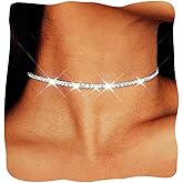 JAKAWIN Diamond Choker Necklace Silver Rhinestone Chokers Jewelry for Women