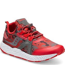 Saucony Boy's Voxel 9000 Sneaker, Grey/red, 025