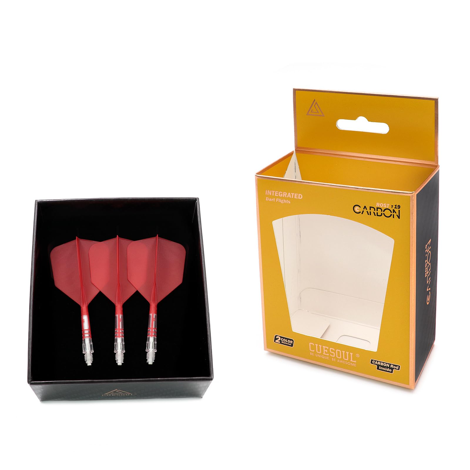 CUESOUL ROST T19 Carbon Integrated Dart Shaft and Flight Big Wing Shape,Set of 3 — image 1