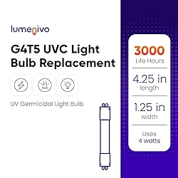 lumenivo G4T5 UVC Light Bulb Replacement 4 Watts
