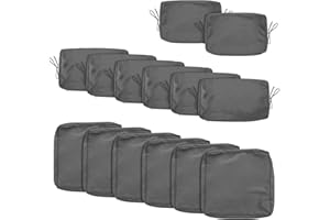 HYuMCCyhT Outdoor Cushion Covers Replacement Patio Cushion Covers for Outdoor Sectional Sofa for Wicker Rattan Patio Furniture Conversation Set with Zipper Fit (14, 25" Grey)