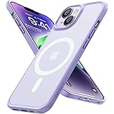 TORRAS for iPhone 14 Case iPhone 13 Case, Built for MagSafe, Shockproof Military-Grade Drop Protection, Slim Magnetic Phone Cover with Translucent Matte Back, 6.1inch, Purple