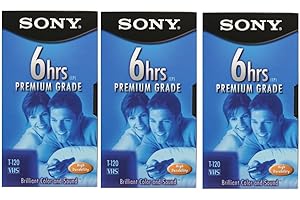 SONY 3T120VR 6hrs. EP T-120 VHS Tapes (3-Pack)