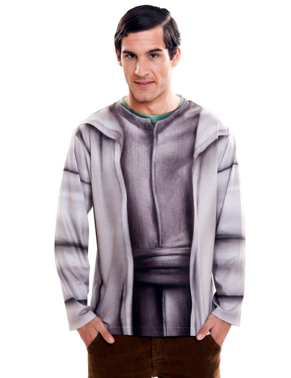 Viving Costumes Yoda Men Long Sleeve T-Shirt, Large