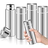 Enjamyo 4 Pack Small Water Bottles,4.4 oz Mini Insulated Pocket Water Bottle, Stainless Steel Slim Flask Keeps Drink Cold and Hot, Leak Proof Bottles for Purse Women Lunch Bag Coffee(Silver)