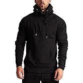 GYMELITE Men's 1/4 Zip Fashion Pullover Hoodie Athletic Workout Fit Cotton Hooed Sweatshirts Casual Long Sleeve with Pocket