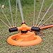 Lawn Sprinkler, TOLOCO Garden Automatic 360 Degree ABS Rotation Spray Nozzle Watering Head Three Arm Water Sprinklers (Orange)