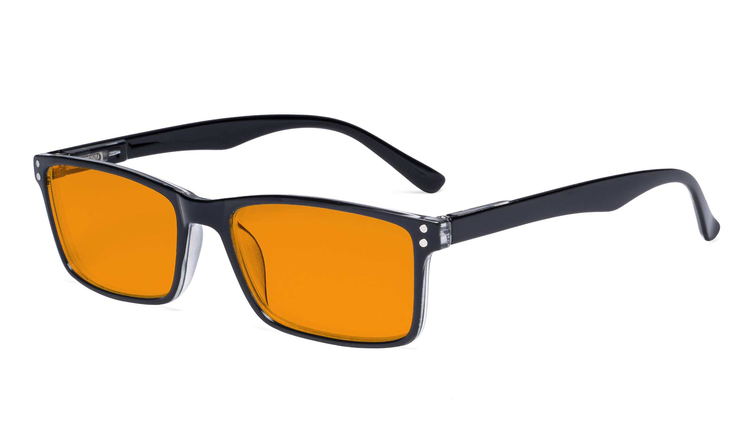 Eyekepper Nighttime Better Sleep Computer Glasses - Blue Light Blocking Eyewear with Orange Tinted Filter Lens - Anti Screen Glare UV Ray Digital Eyeglasses - Black — image 1